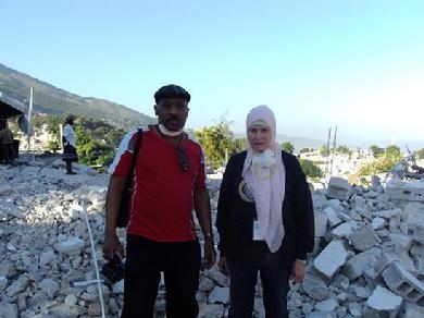 Smith and Safiyya in Leoganea one of the most devastated cities in Haiti