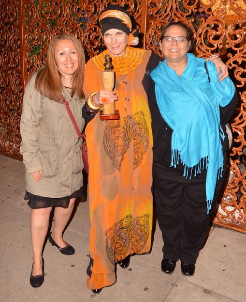 Safiyya Sarkin, accompanied by friends, receiving the Haitian Heritage Awards at Paradise Caterers on Sunday, May 24, 2015